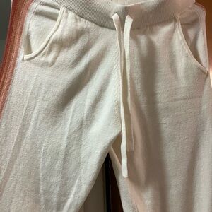Faherty Cream Track Pants S Organic cotton.